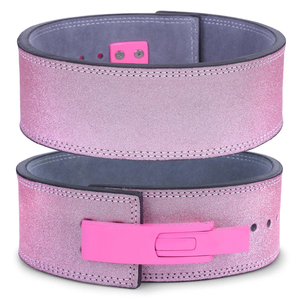 Ceinture de musculation en cuir rose scintillante faite à la main, 4 pouces - Product Image 5