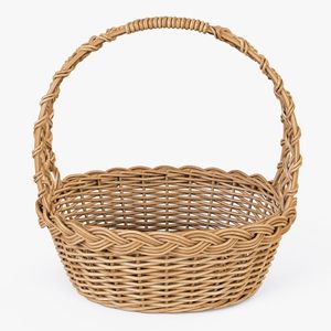 Cesta de bastón decorativa con forma de 2 niveles para frutas y otros accesorios Cesta de yute y bastón de mimbre hecha a mano - Product Image 3