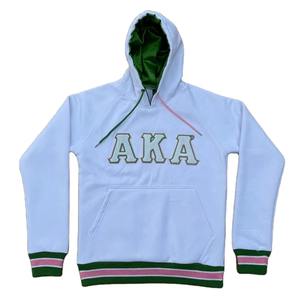 Sweat à capuche personnalisé vert premium d'hiver pour femmes et hommes, sororité pour denim, 100% coton avec broderie - Product Image 3