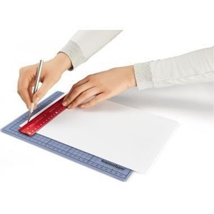 Regla de Corte de Aluminio Roja Transotype PRO de 30 cm, Doble Cara, Biselada, Sin Escala en Ambos Lados - Product Image 3