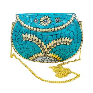 2024 fait à la main indien mosaïque métal femmes sac à main fermeture ouverte laiton élégant pour les soirées au prix de gros - Product Image 1