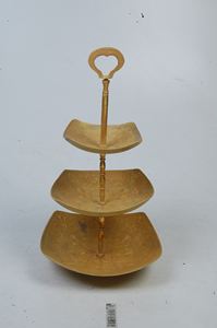 Support à gâteau à deux étages plaqué or, design de luxe, support à gâteau décoratif, nouveau serveur à gâteau en métal, vente chaude - Product Image 4