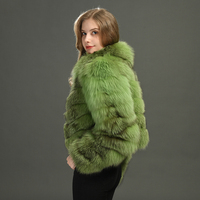 Veste à capuche pour femmes de luxe en gros, automne, fourrure de renard naturelle, manches longues, chaude, écologique, séchage rapide, logo personnalisé, longueur courte