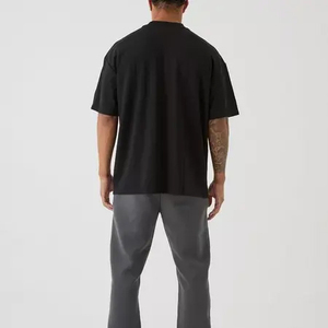 Venta al por mayor de los hombres personalizados liso bordado camiseta de la pantalla de impresión de los hombres de Hip Hop Streetwear en blanco de gran tamaño camiseta - Product Image 6