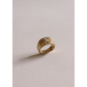 แหวนทองคำแท้ 14k วินเทจ ประดับเพชรทรงกลมเจียระไนบริลเลียนท์ น้ำหนัก 0.22 กะรัต ดีไซน์ฝังแบบฟลัชเซ็ตติ้ง สำหรับผู้ชายและผู้หญิง สวมใส่ได้ทุกวัน - Product Image 3