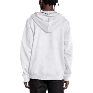 Sweat à capuche zippé en molleton d'hiver de couleur unie, élégant, en coton lourd avec design imprimé, nouvelle mode hivernale - Product Image 4