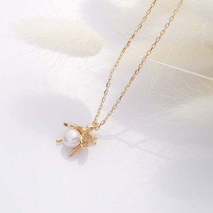 <b>Bee</b> Design Cute Pearl Charm Necklace Shape Turkish Wholesale Handmade 925 Sterling Silver Jewelry - Product Image 2