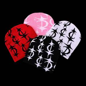 Gorros de sublimación con patrón de Letras de punto, gorro Popular personalizado, gorro estampado a la moda, gorro Unisex - Product Image 5