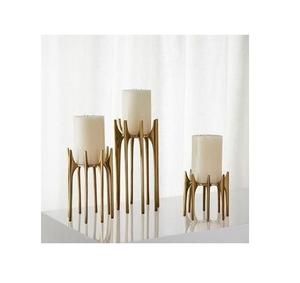 Gold Metal Candle <b>Holder</b> Decorative Iron Pillar Candle Stand for Wax Candlesticks for <b>Tea</b> <b>Light</b> <b>Holder</b> - Product Image 2