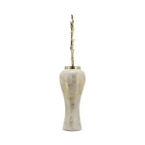 For Sale Creative White and Gold Vase with Flame Topper Customized Flower Vase With Stand In Wholesale Prices Hot Selling