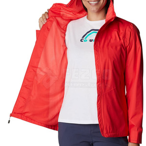 Wholesale Lightweight Winter Women's Hooded Windbreaker Jacket Quick Dry Breathable Outdoor Wear Nylon Lining Knitted Processing - Product Image 4