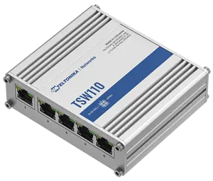 Teltonika TSW110 DIN Rail Switch, port LAN 5x10/100/1000 Mbps 1 Giga L2 UNMANAGED SWITCH