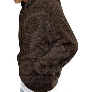 Sudadera con Capucha Sherpa Personalizada de Estilo Urbano, 100% Algodón, Gruesa, Corte Regular, para Hombre, Invierno, Lisa, Teñida, Informal para Adultos - Product Image 5