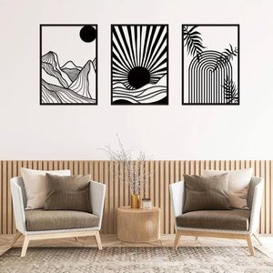 Panneau d'art mural en métal abstrait géométrique minimaliste moderne pour bureau à domicile ou intérieurs contemporains de fournisseur indien - Product Image 6