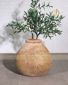 Atlantis AN055H50YER Pot en céramique au design jaune-blanc moderne pour la décoration de la maison, du jardin et de l'hôtel avec finition galvanisée Vietnam - Product Image 5