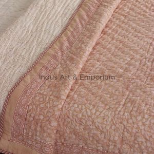 Premium Quality Hand Block Printed Cotton <b>Quilt</b> Reversible Cotton <b>Quilt</b> Block Printed Cotton Blanket - Product Image 3