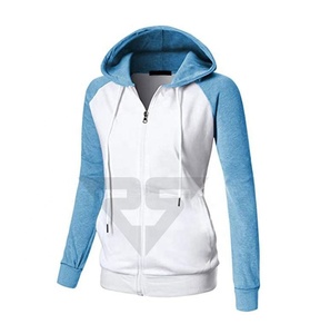 Sudadera con capucha blanca de algodón de alta calidad con logotipo personalizado sudaderas con capucha con cremallera de gran tamaño para mujer - Product Image 6