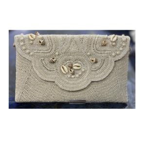 Sac de messager perlé artisanal pour femmes bohème pochette en toile pour soirée ou shopping Style indien Chic Boho Design - Product Image 4