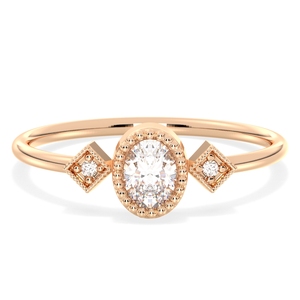 Anillo de Compromiso Solitario de Moissanita con Corte Ovalado de 0.31 Quilates en Oro Sólido de 14K, el Más Vendido de REYES, para Mujer, Certificado por GRA, Joyería Fina - Product Image 1