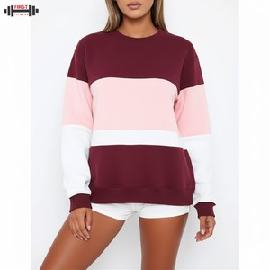 Sweat-shirt à capuche oversize en molleton de coton de haute qualité pour femme, col en V personnalisé, devant régulier, hiver - Product Image 2