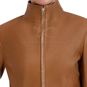 Chaqueta de cuero genuino de Invierno para mujer de mejor diseño con cremallera de moda y transpirable a la venta - Product Image 6
