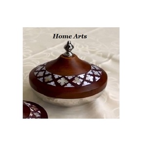Aluminum And Wood Nuts Server Customized Size Round Shape Chocolates Server From Manufacturer In India - Product Image 5