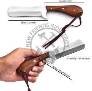 Cuchillo de camping multifuncional EDC hecho a mano para hombre, de acero con alto contenido de carbono 1095, estilo vaquero, con mango de madera de palisandro y cuero. - Product Image 2