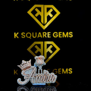 Pendentif en argent sterling 925 avec moissanite VVS taille lettre, design personnalisé, breloques hip-hop, finition plaquée disponible - Product Image 6