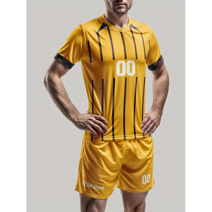 Football T-shirt à col en V costume d'uniforme de football maillot adulte personnalisé pour hommes uniforme de sport d'entraînement d'équipe de compétition - Product Image 6