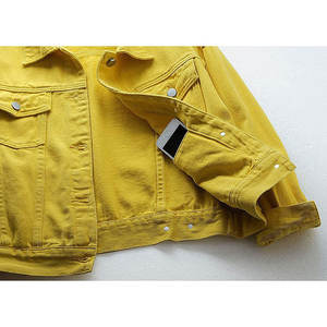 Denim Jacket Women's Unique Design with Best Quality Good Manufacturer Denim Jacket Yellow Color Plain Dyed Denim Jacket Women - Product Image 6