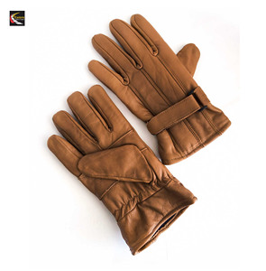 Guantes de Cuero para Mujer, Guantes de Cuero Marrón de Moda, Guantes Cálidos de Invierno para Chicas - Product Image 2