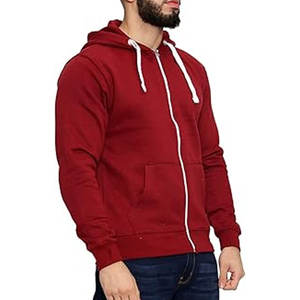 Sudadera con Capucha para Hombre, Estilo Casual, Cierre Completo, Estampado, con Cordón Superior, Color de Contraste, Marca Privada, Talla 6XL - Product Image 1