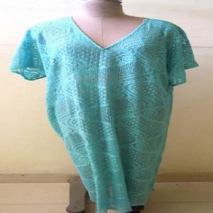 Nylon Lace Fabric Kaftan With v Neckline on the Front 3/4 Slit on the Both Side Half Sleeve - Product Image 4