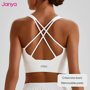 Wholesale Women High Support Sports <b>Bra</b> Crisscross Straps <b>Removable</b> <b>Pads</b> Premium Quality Push Breathable Stretch Gym Fitness - Product Image 3