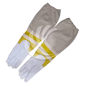 Guantes de apicultor OEM personalizados Palma de cuero con paneles de malla transpirable Cobertura completa del brazo - Product Image 1