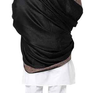Men Winter Traditional <b>Wool</b> Shawl Soft Warm Solid Color Daily Use <b>Wrap</b> India & Pakistan Ethnic Breathable 300g - Product Image 2