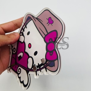Vente chaude Personnalisé Mignon Hello Kitty Cils Carrelage Plaque En Gros Acrylique Cils Aimant Carrelage Cercle Forme Ovale Marque Privée - Product Image 5