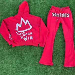 Logo personnalisé survêtement pour homme jogging unisexe sweat à capuche et pantalon de survêtement vintage ensemble de survêtement pour hommes - Product Image 2