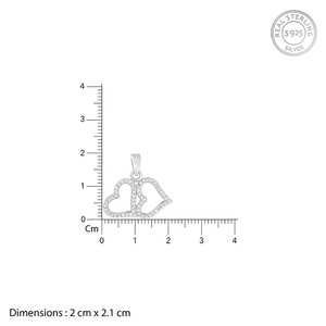 Colgante de plata de doble corazón con cadena de eslabones Joyería elegante de dijes - Product Image 6