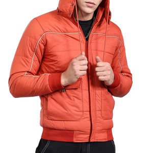 Custom Fashion Style <b>Men's</b> <b>Warm</b> Waterproof Orange Puffer <b>Jacket</b> Wholesale <b>Winter</b> Streetwear Quilted <b>Jacket</b> - Product Image 3