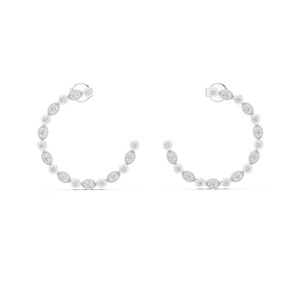 Boucles d'oreilles élégantes en diamant rond de 14 carats jaunes cultivés en laboratoire pour les fêtes et les cadeaux des femmes - Product Image 5
