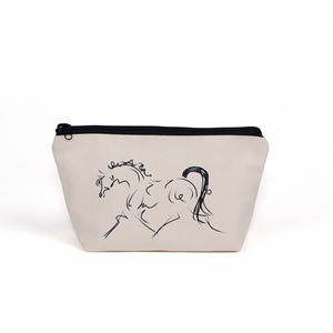 Bolsa de cosméticos de maquillaje de lona en blanco liso de moda al por mayor con bolsa de compras con cremallera metálica - Product Image 2