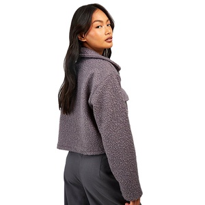 Vestes pour femmes respirantes de haute qualité, design personnalisé OEM, très vendues, unies, pour l'hiver, avec fermeture éclair intégrale et deux poches - Product Image 3