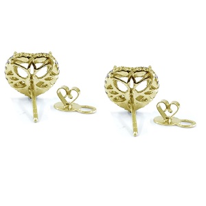 Joyería hecha a medida, logotipo personalizado, mejor calidad, 18K, oro amarillo sólido, Diamante Natural, redondo, pendiente de Halo para dama - Product Image 3