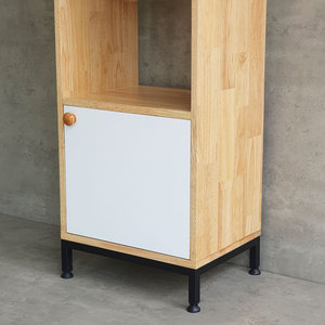 Étagère décorative de salon de type vertical 40x30x160cm avec tiroirs en bois d'hévéa KTB68144 - Product Image 3
