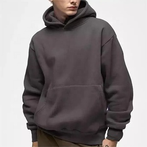 Haute qualité 100% coton à capuche surdimensionné Streetwear vêtements d'entraînement hommes couleur athlétique sweats à capuche poids lourd impression automne - Product Image 5