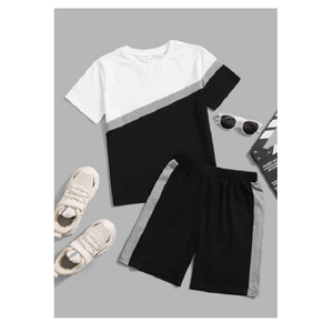 Nouvel Ensemble de Survêtement en Laine pour Enfants Deux Pièces Tenue d'Été Uni Personnalisable pour Garçon Vente en Gros Vêtements pour Garçons - Product Image 2