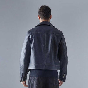 Blouson en cuir décontracté pour homme - Style urbain, écologique, imperméable, respirant, coupe décontractée, option logo frontal, prêt pour l'hiver - Product Image 4