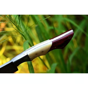 มีดทำครัวเหล็กดามัสกัสทำด้วยมือด้ามไม้มีดสเต็กเนื้อคมพร้อมปลอกหนังชุดมีดทำครัว - Product Image 5