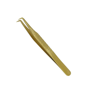 แหนบปลายแหลมทำจากสเตนเลสสตีลสำหรับการต่อขนตาสีเทาและโรสโกลด์ - Product Image 1